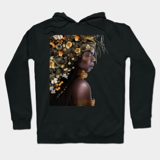 Black Woman in Flower Headdress Hoodie